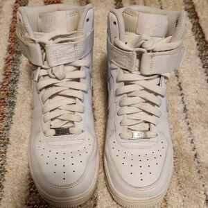 Nike White High-Top AF1 Sneakers